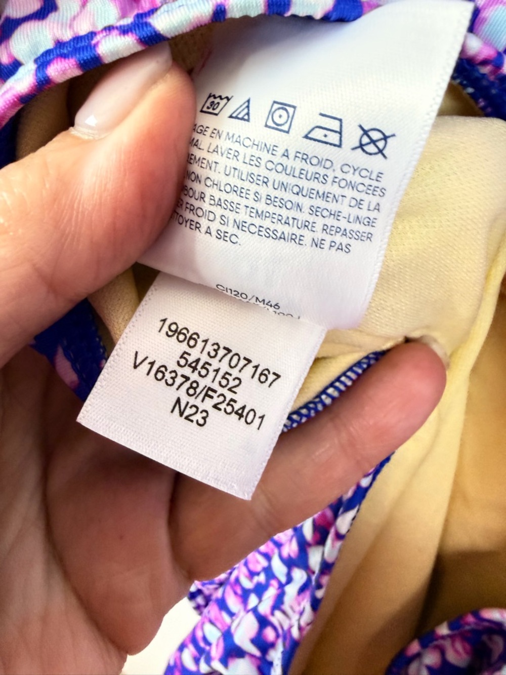NWT LANDS END One-Shoulder Adjustable Purple Floral Swimsuit Size XL (14-16) - Picture 4 of 7